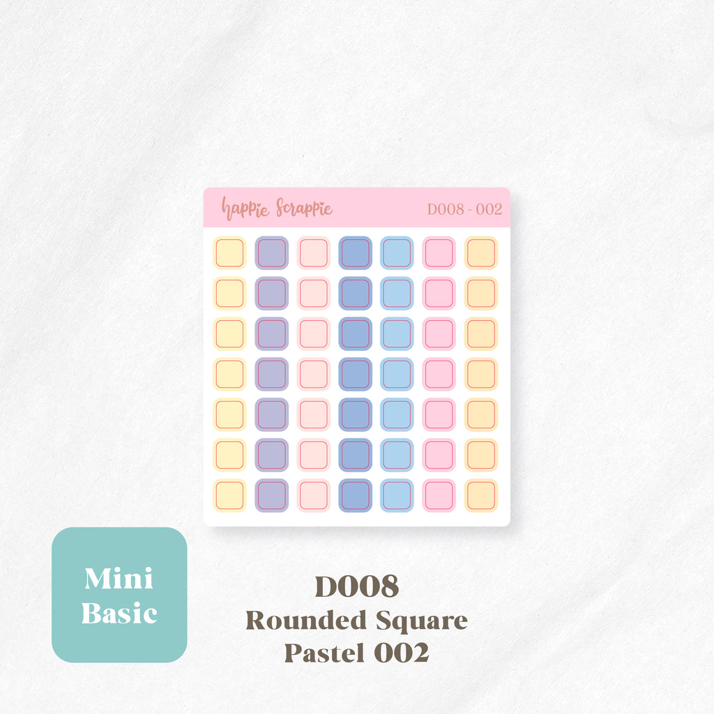 Mini Stickers : Basics (Rounded Squares) // D008