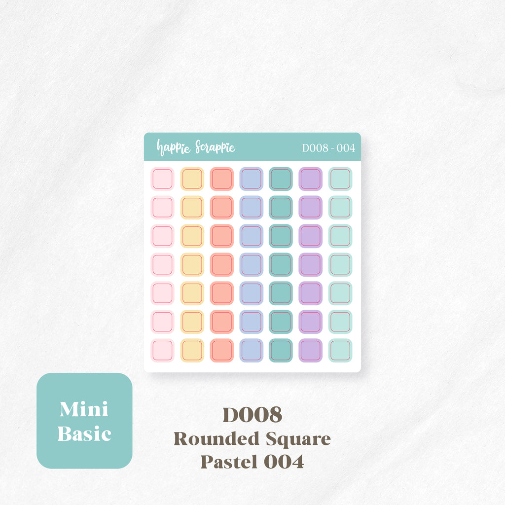 Mini Stickers : Basics (Rounded Squares) // D008