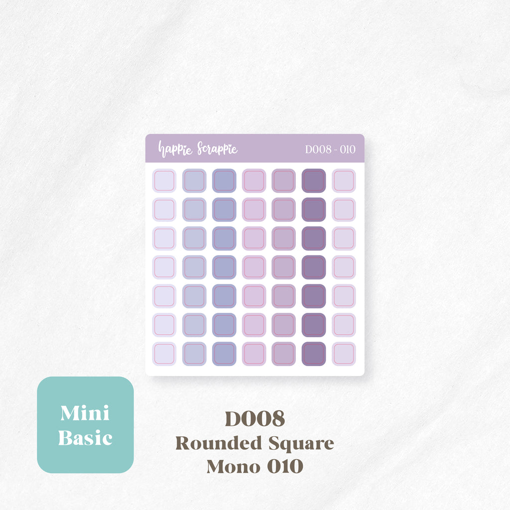 Mini Stickers : Basics (Rounded Squares) // D008