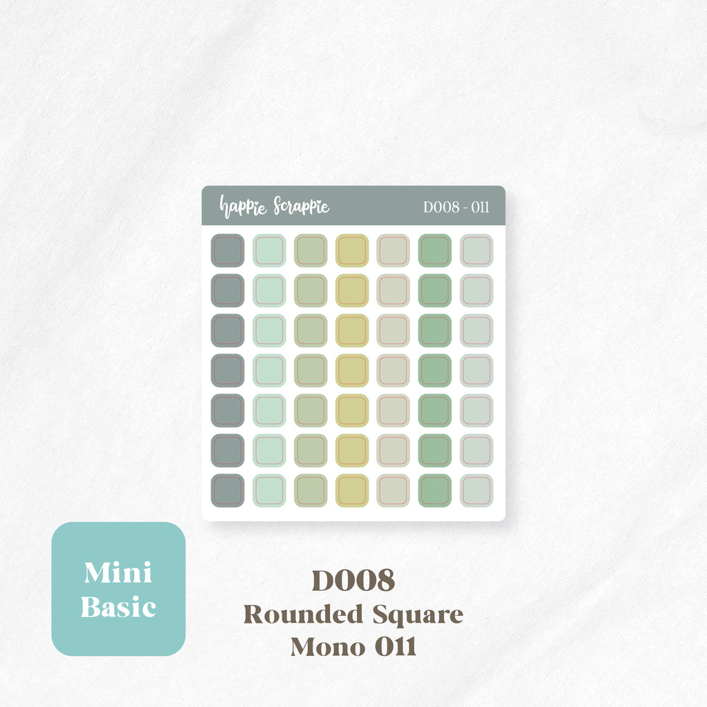 Mini Stickers : Basics (Rounded Squares) // D008