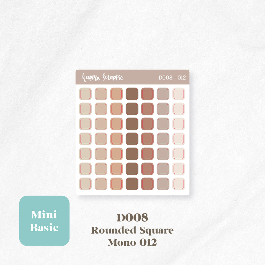 Mini Stickers : Basics (Rounded Squares) // D008