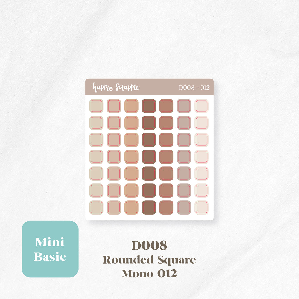 Mini Stickers : Basics (Rounded Squares) // D008