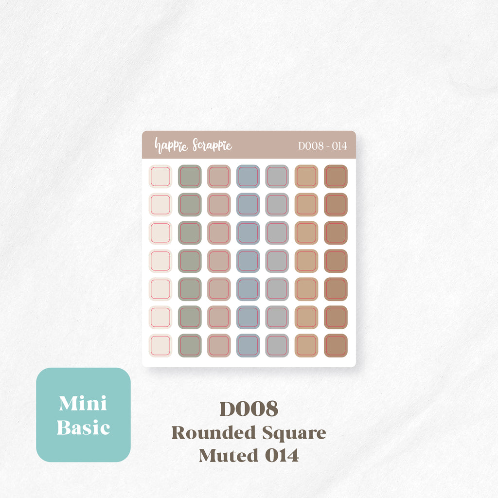 Mini Stickers : Basics (Rounded Squares) // D008