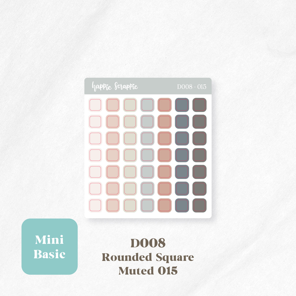 Mini Stickers : Basics (Rounded Squares) // D008