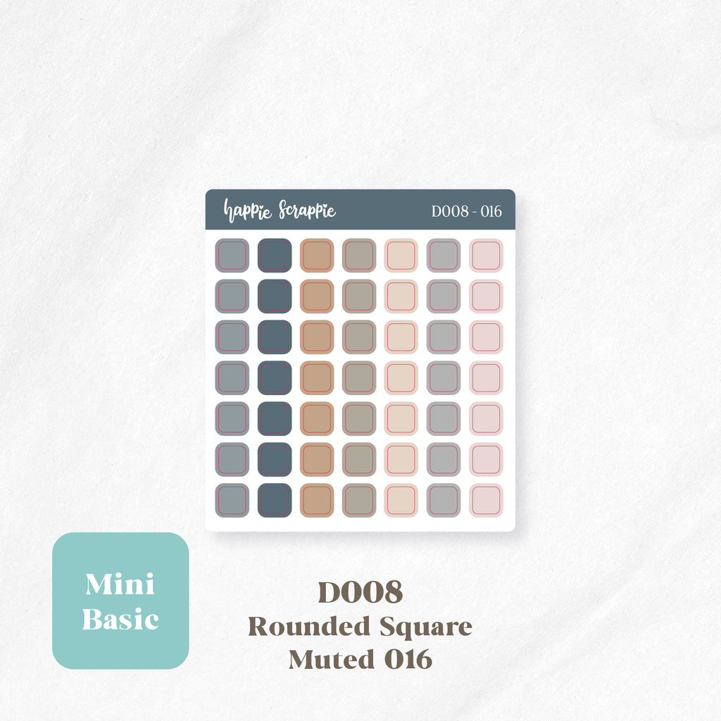 Mini Stickers : Basics (Rounded Squares) // D008