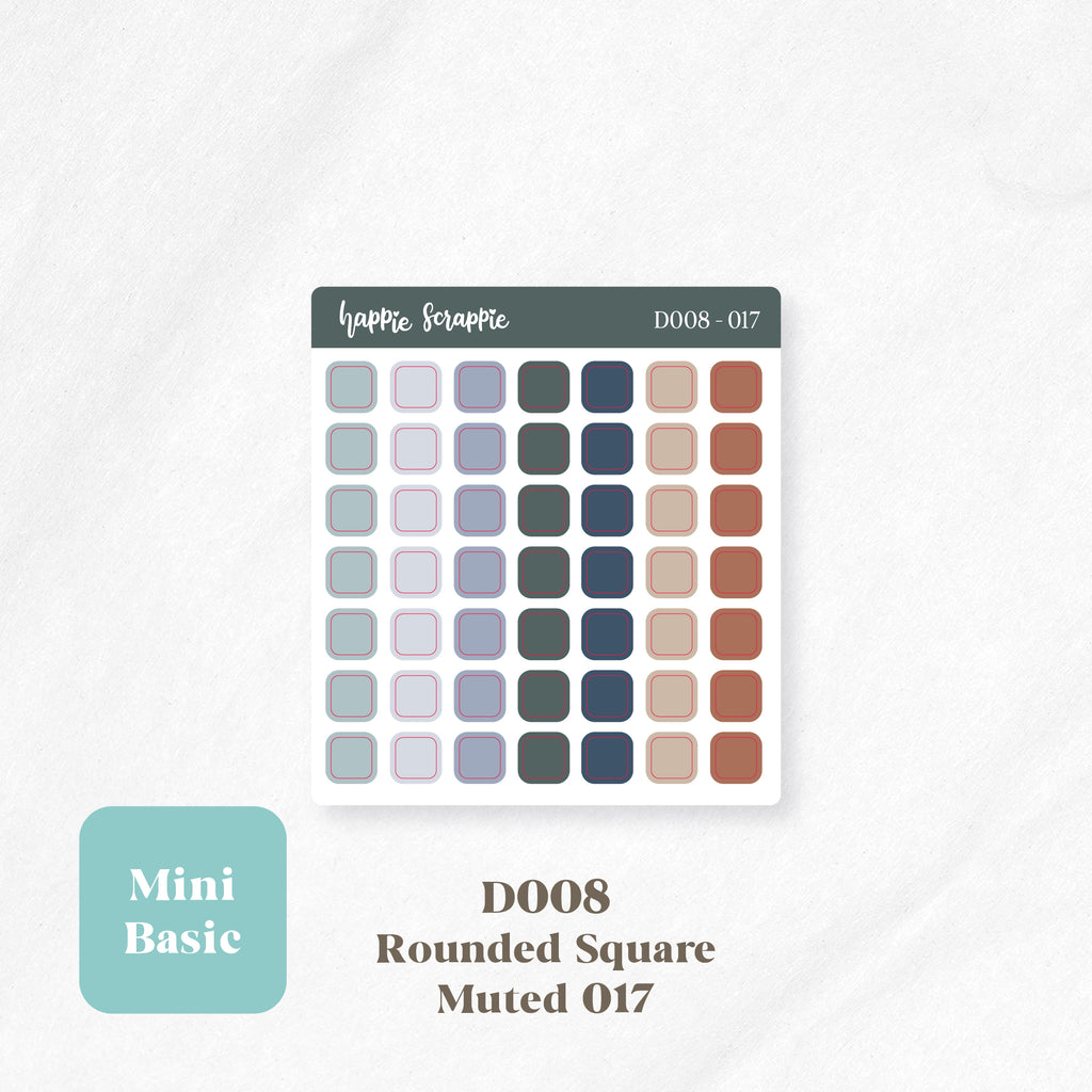 Mini Stickers : Basics (Rounded Squares) // D008