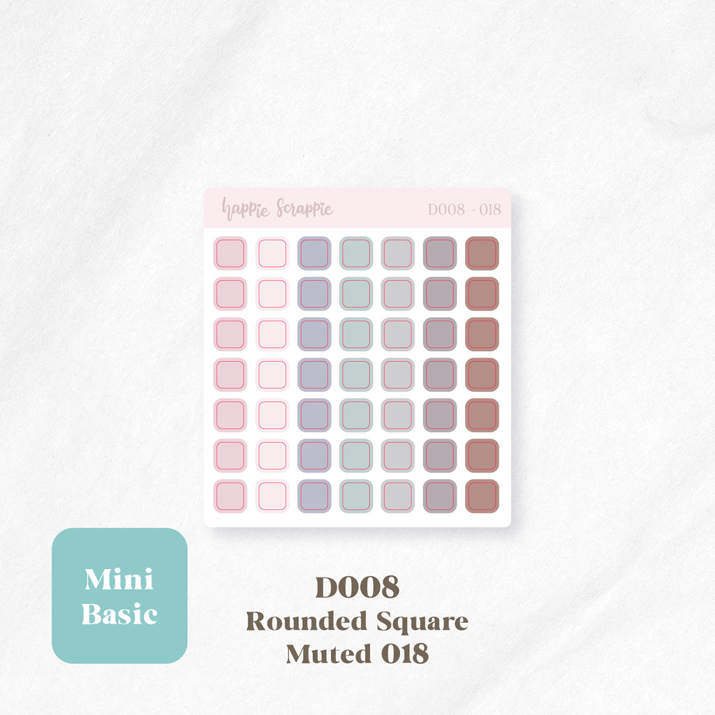 Mini Stickers : Basics (Rounded Squares) // D008