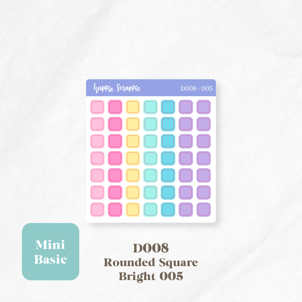 Mini Stickers : Basics (Rounded Squares) // D008