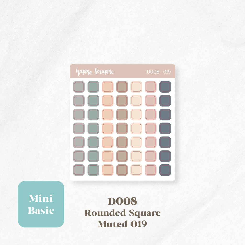 Mini Stickers : Basics (Rounded Squares) // D008