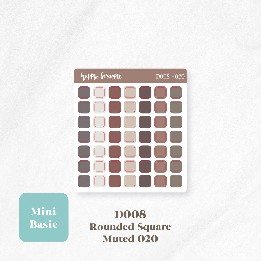 Mini Stickers : Basics (Rounded Squares) // D008