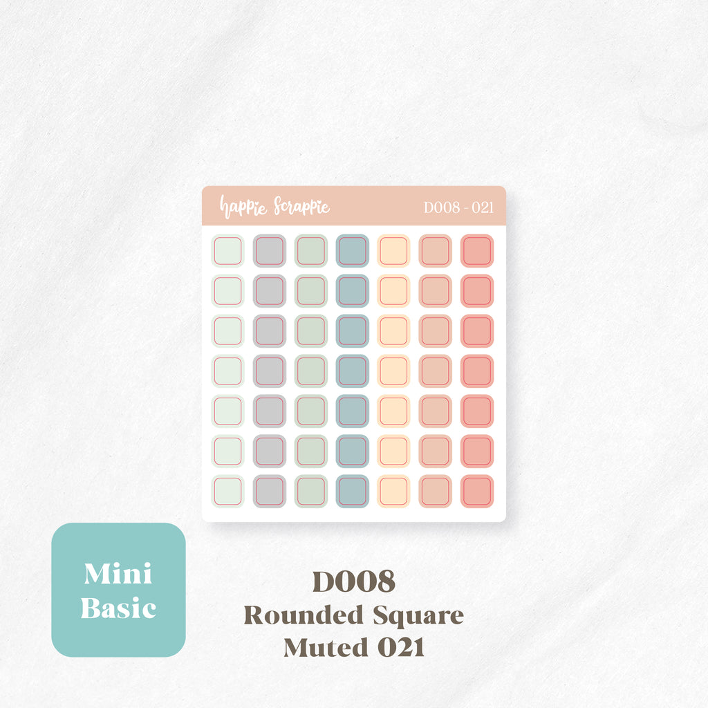 Mini Stickers : Basics (Rounded Squares) // D008