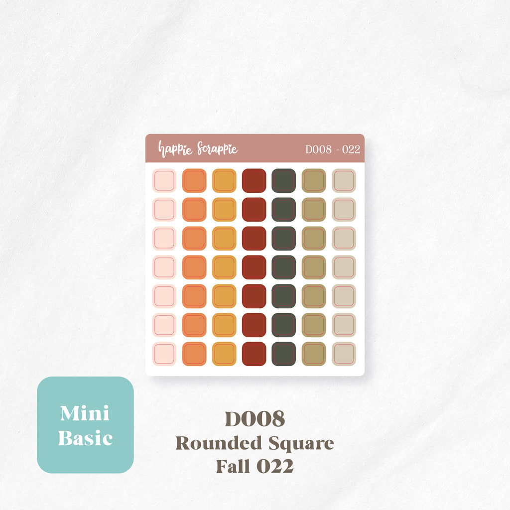 Mini Stickers : Basics (Rounded Squares) // D008