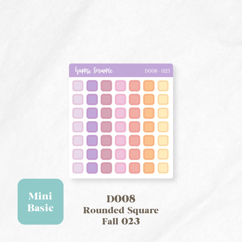 Mini Stickers : Basics (Rounded Squares) // D008