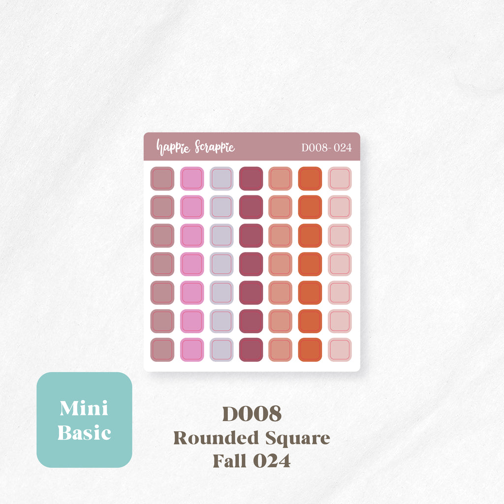 Mini Stickers : Basics (Rounded Squares) // D008