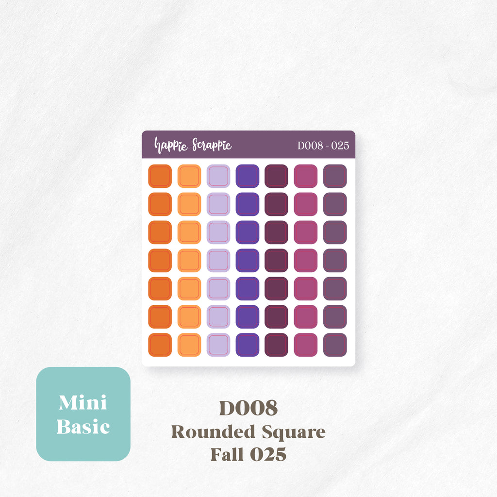 Mini Stickers : Basics (Rounded Squares) // D008