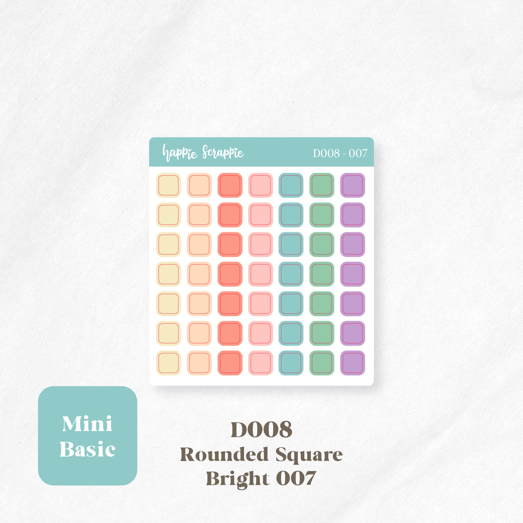 Mini Stickers : Basics (Rounded Squares) // D008