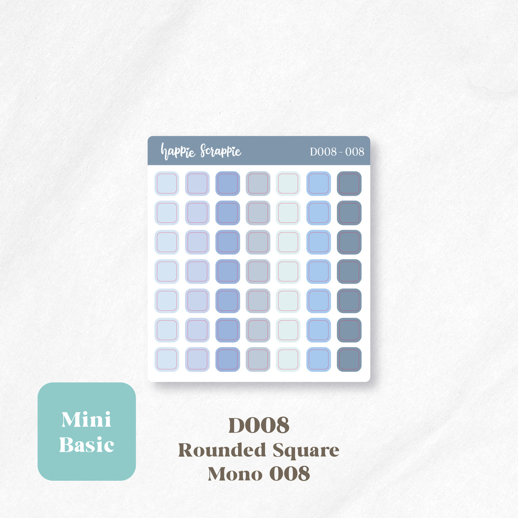 Mini Stickers : Basics (Rounded Squares) // D008