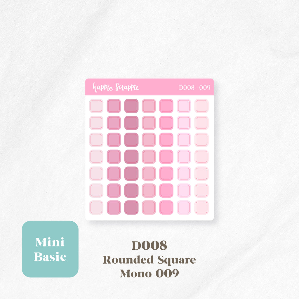 Mini Stickers : Basics (Rounded Squares) // D008