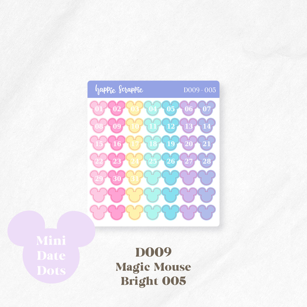 Mini Stickers : Date Dots (Magic Mouse) // D009