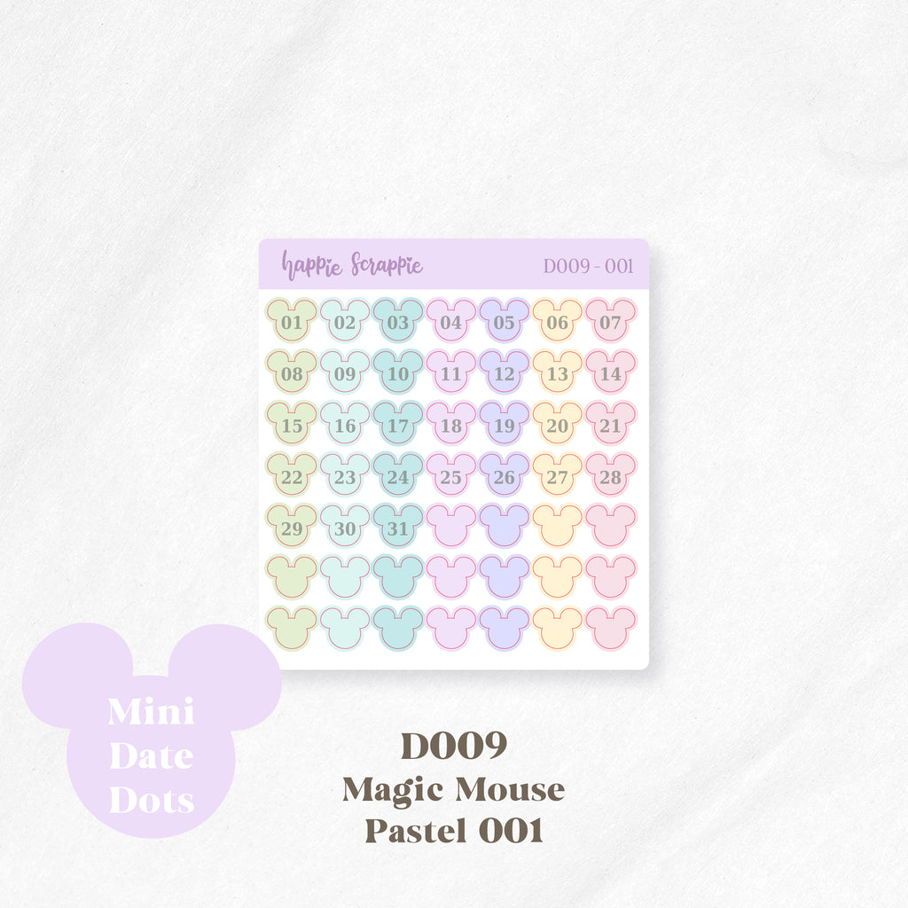 Mini Stickers : Date Dots (Magic Mouse) // D009