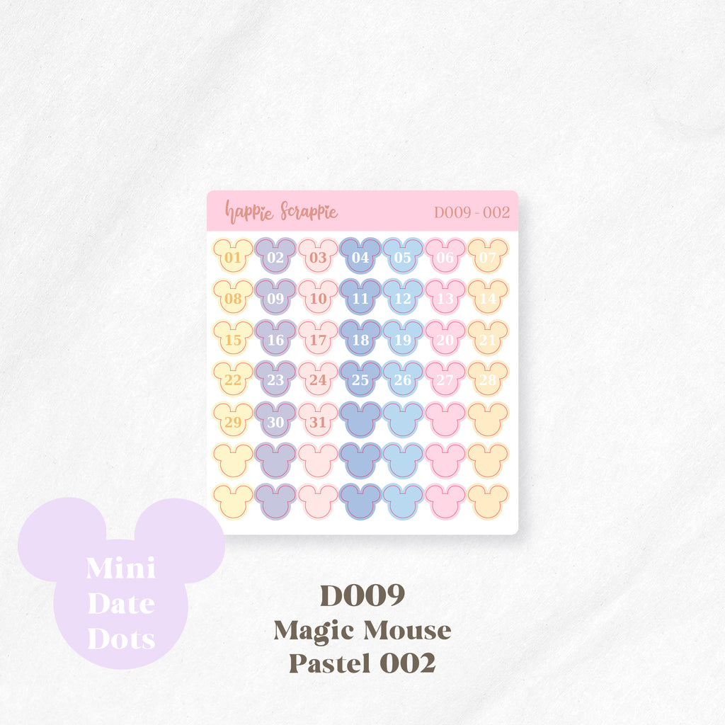 Mini Stickers : Date Dots (Magic Mouse) // D009