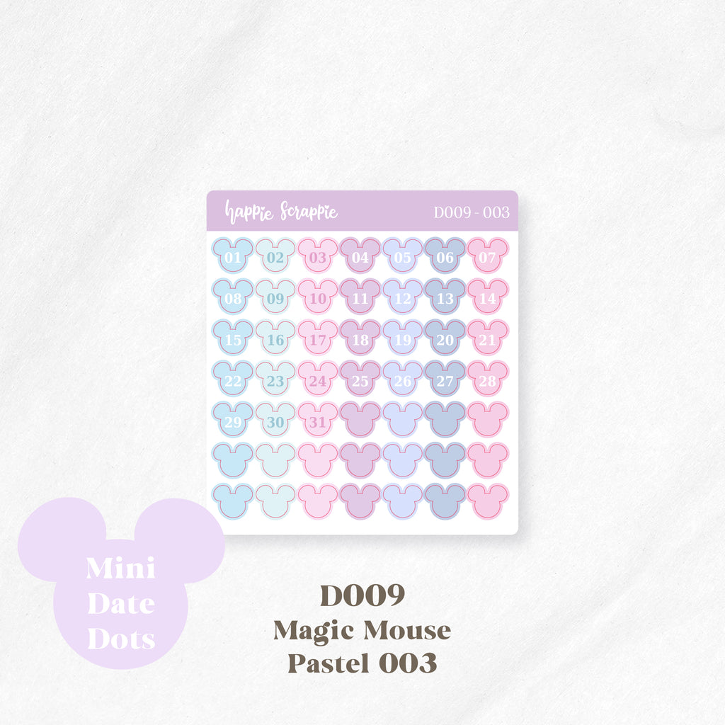 Mini Stickers : Date Dots (Magic Mouse) // D009