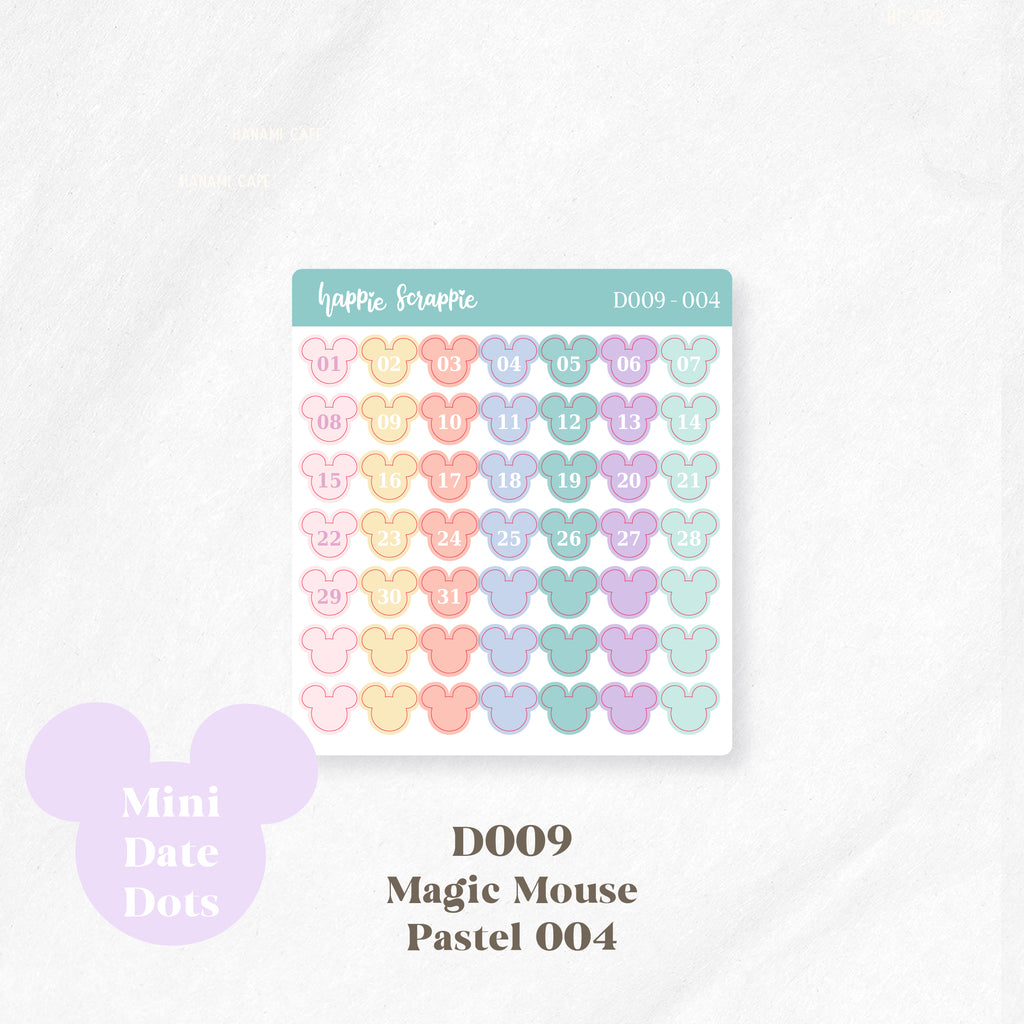 Mini Stickers : Date Dots (Magic Mouse) // D009