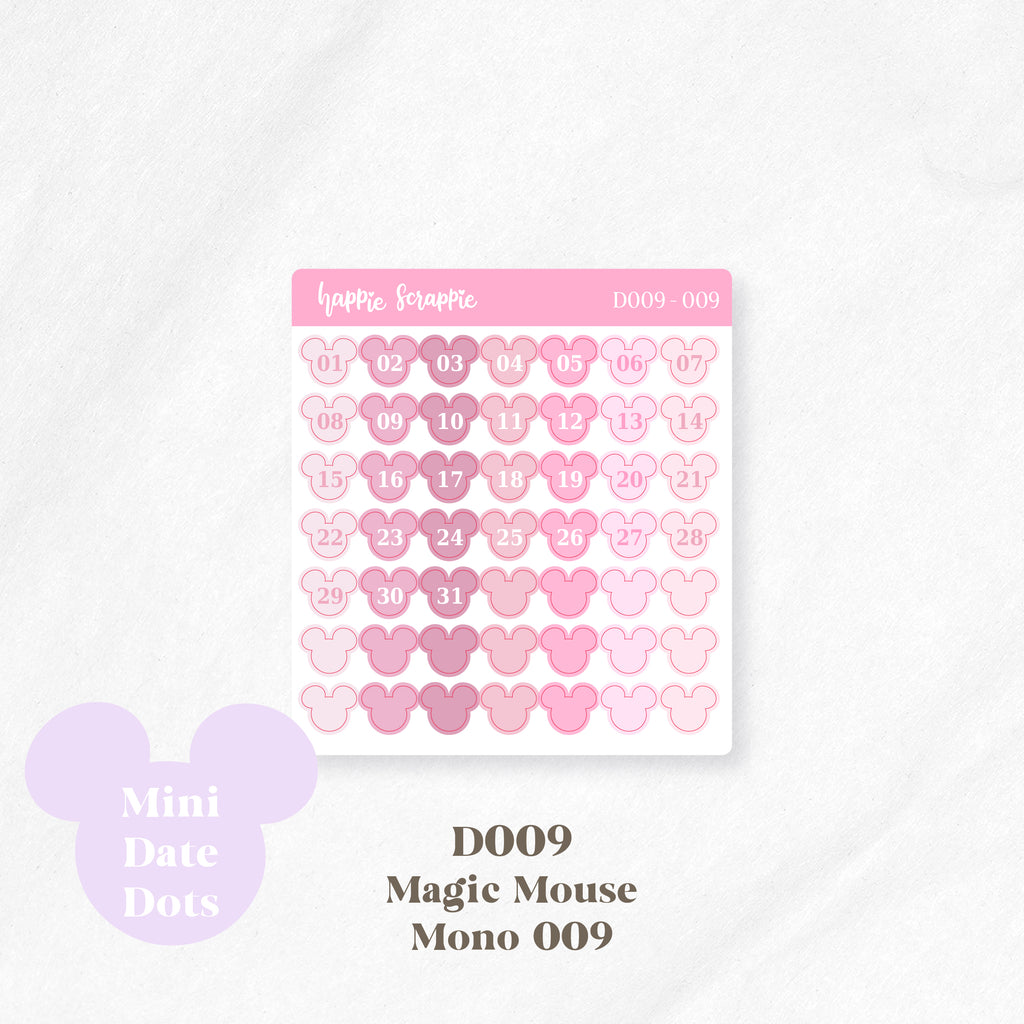 Mini Stickers : Date Dots (Magic Mouse) // D009