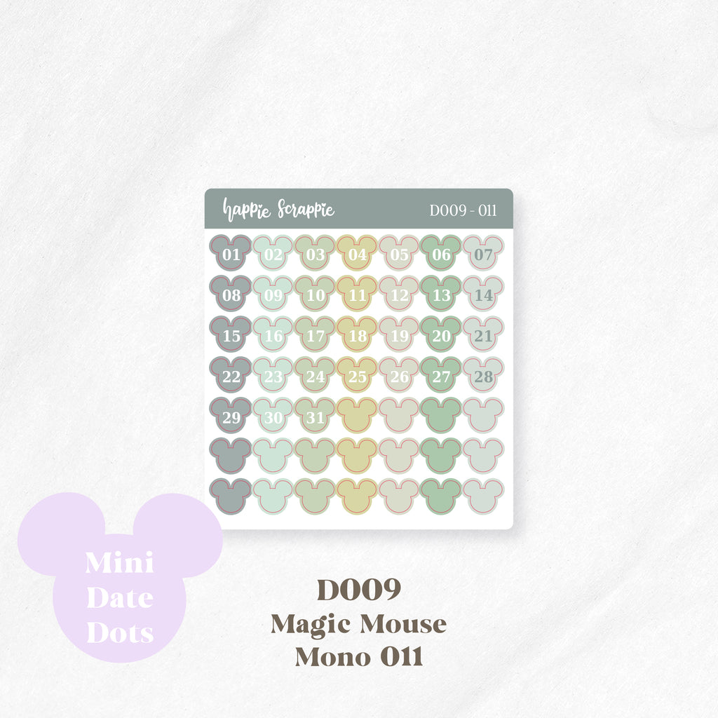 Mini Stickers : Date Dots (Magic Mouse) // D009