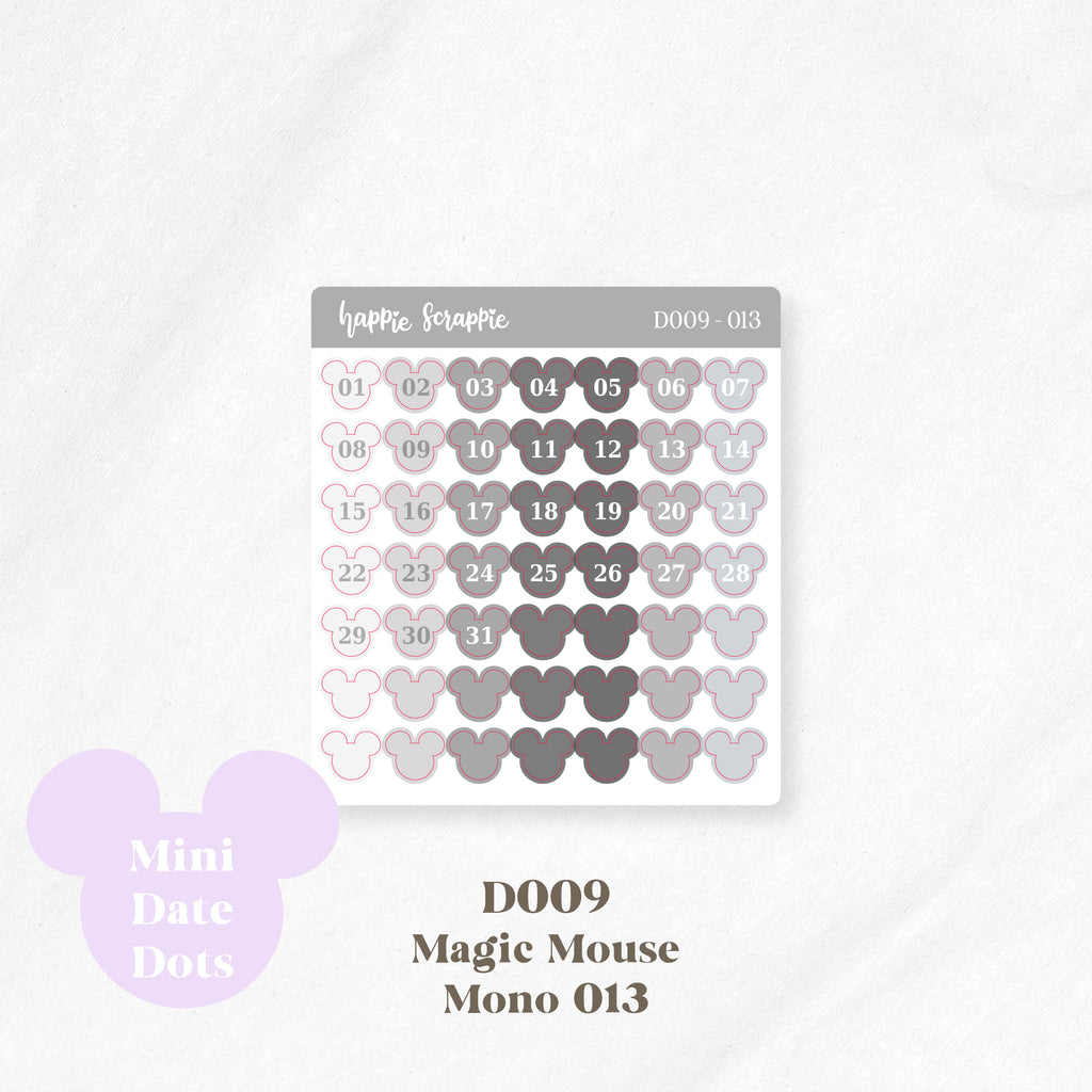 Mini Stickers : Date Dots (Magic Mouse) // D009