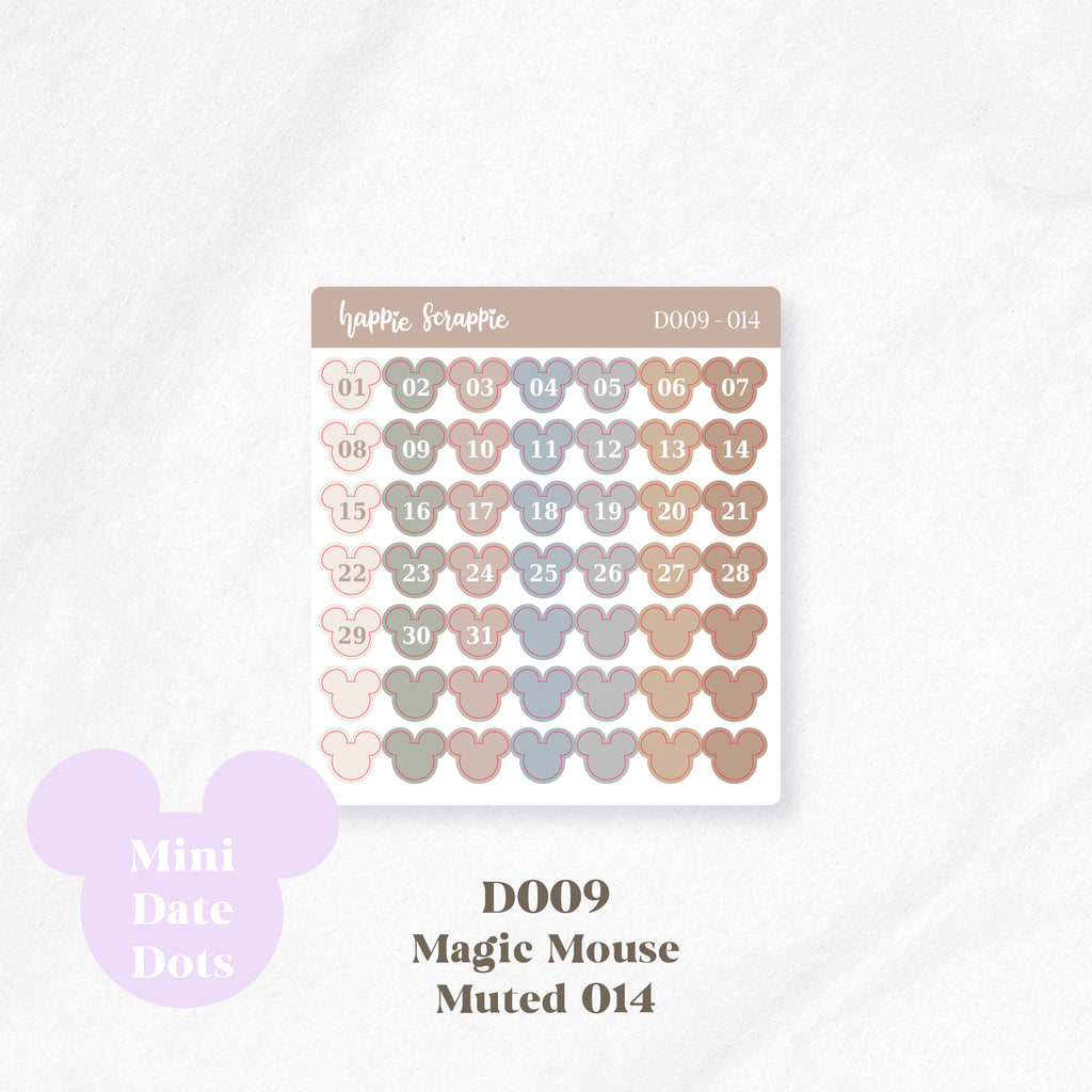 Mini Stickers : Date Dots (Magic Mouse) // D009