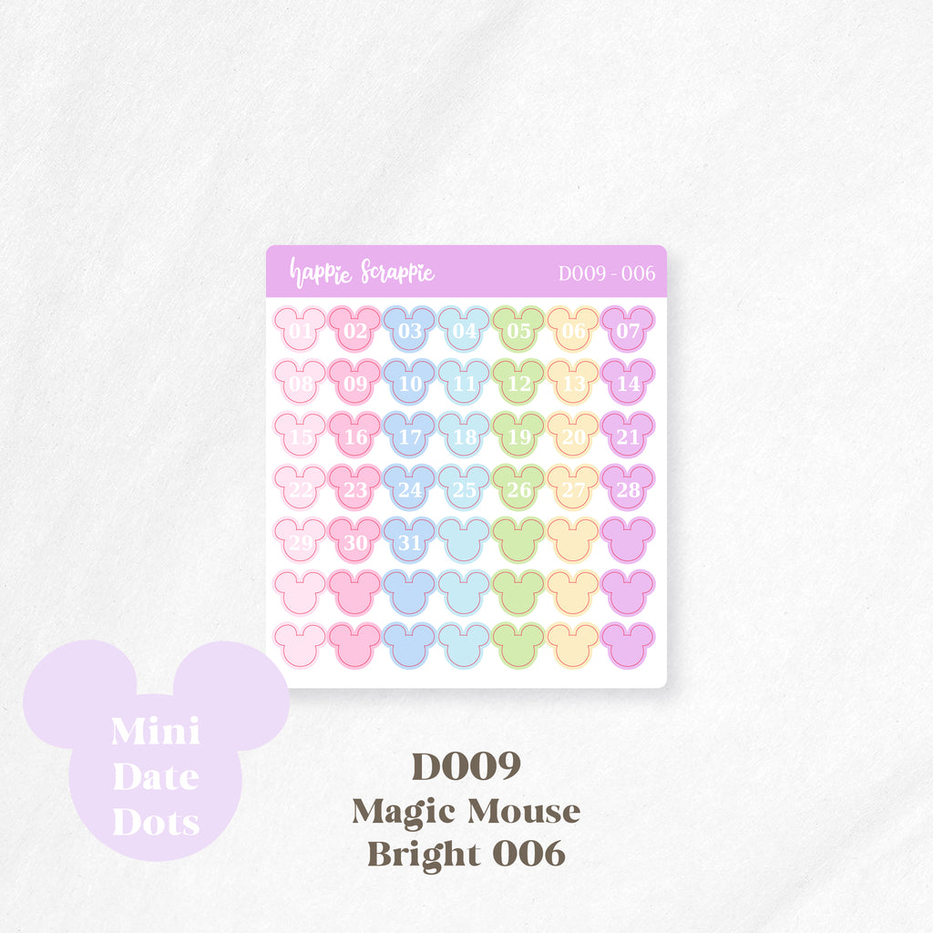 Mini Stickers : Date Dots (Magic Mouse) // D009