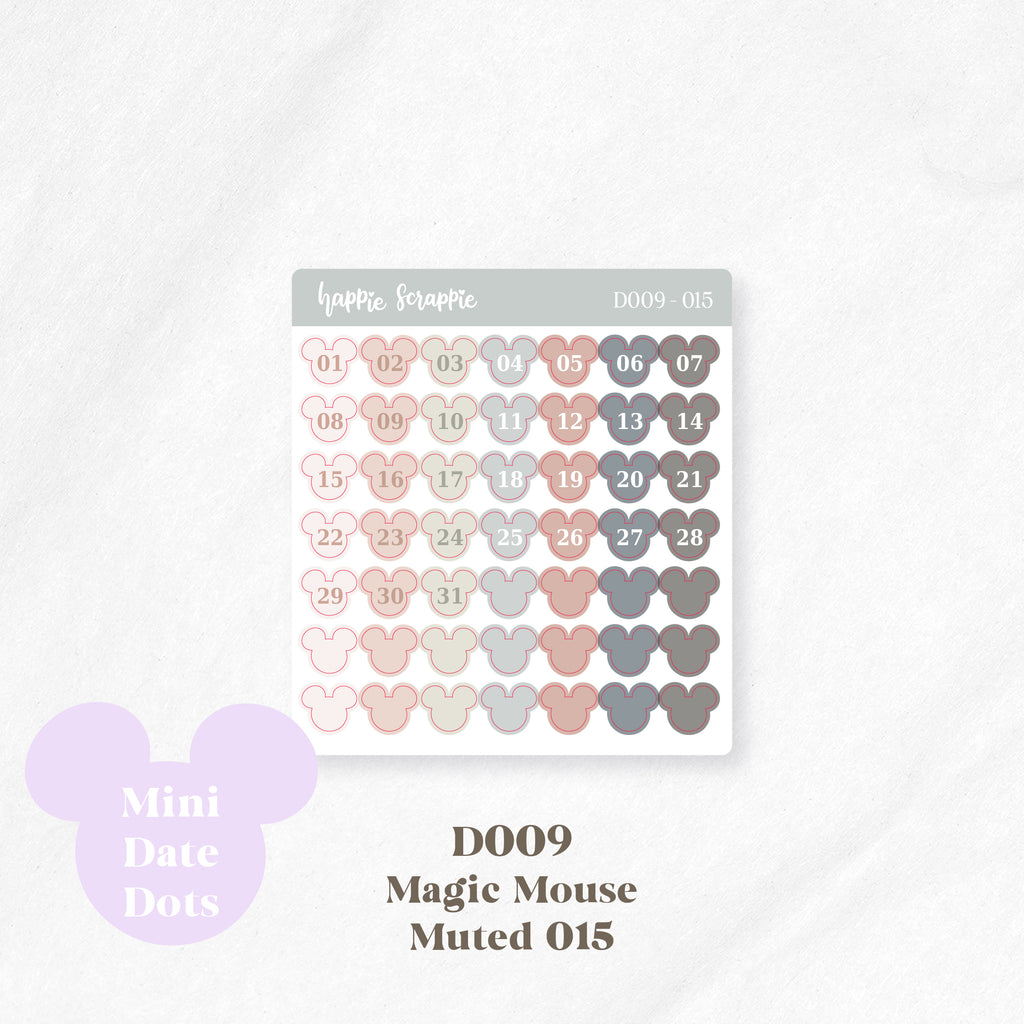 Mini Stickers : Date Dots (Magic Mouse) // D009