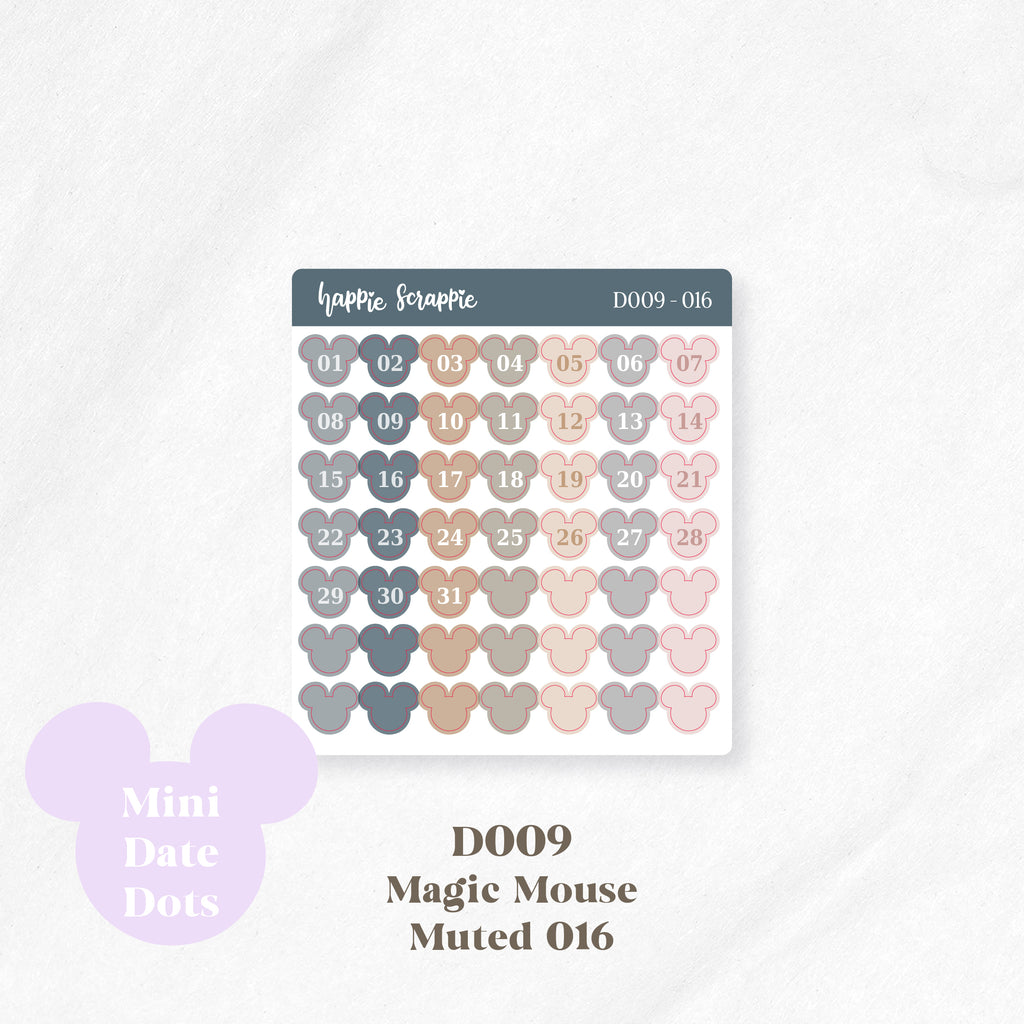 Mini Stickers : Date Dots (Magic Mouse) // D009