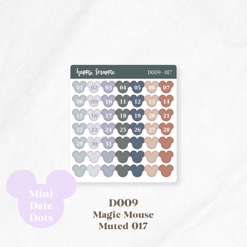 Mini Stickers : Date Dots (Magic Mouse) // D009