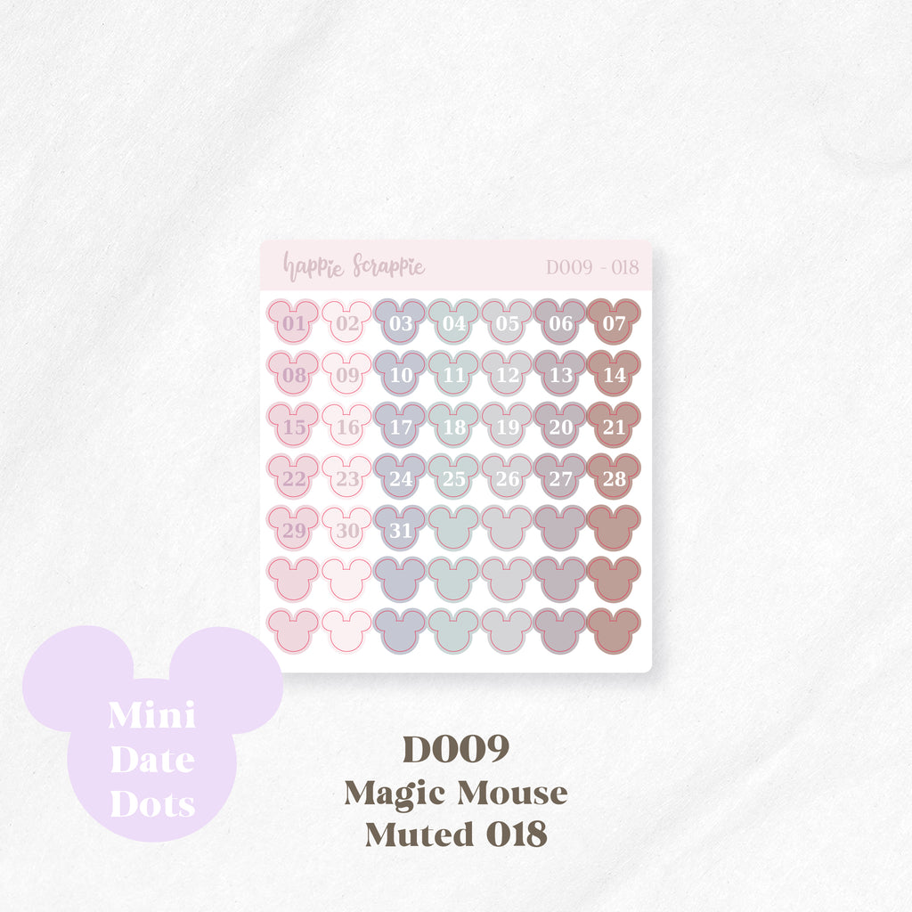 Mini Stickers : Date Dots (Magic Mouse) // D009