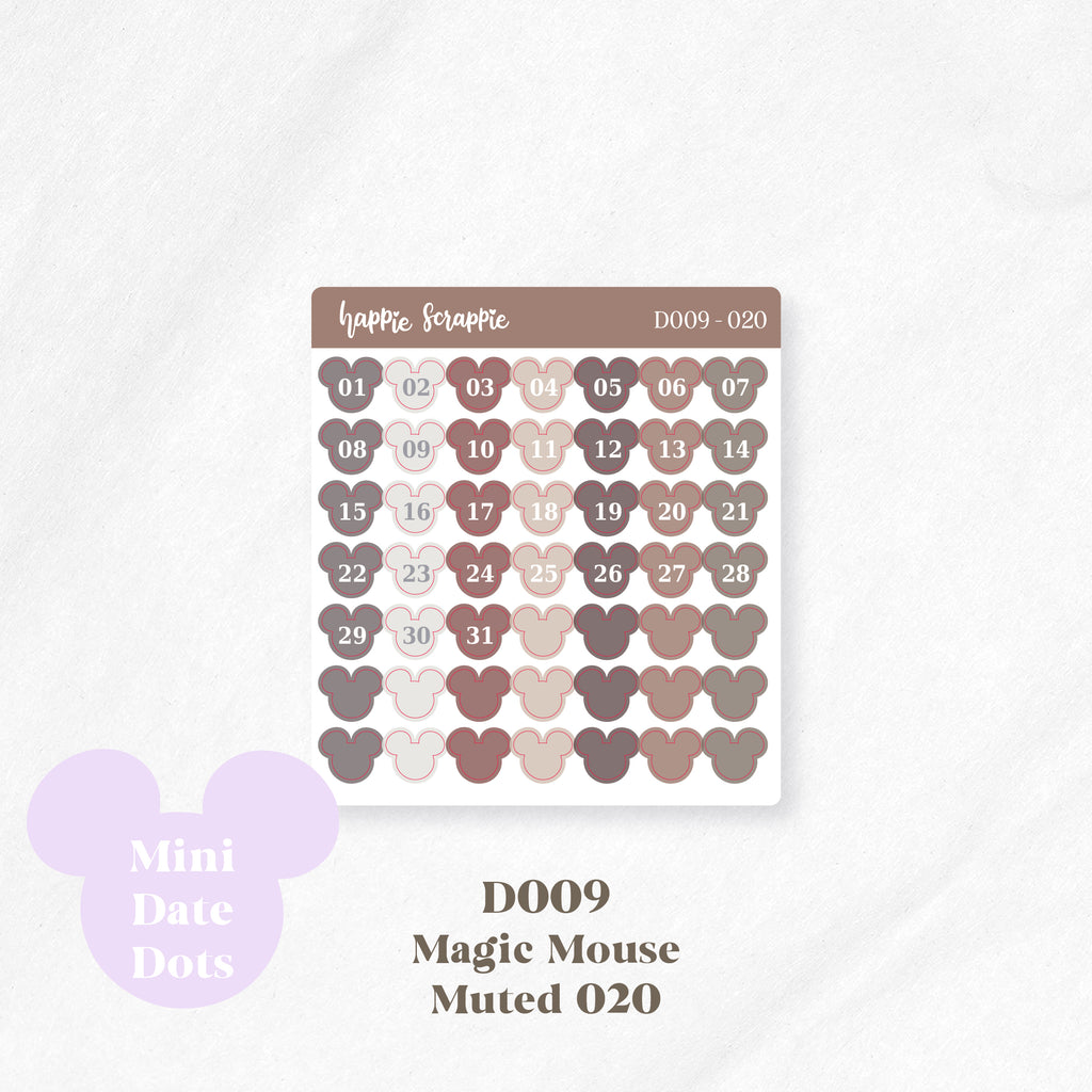 Mini Stickers : Date Dots (Magic Mouse) // D009