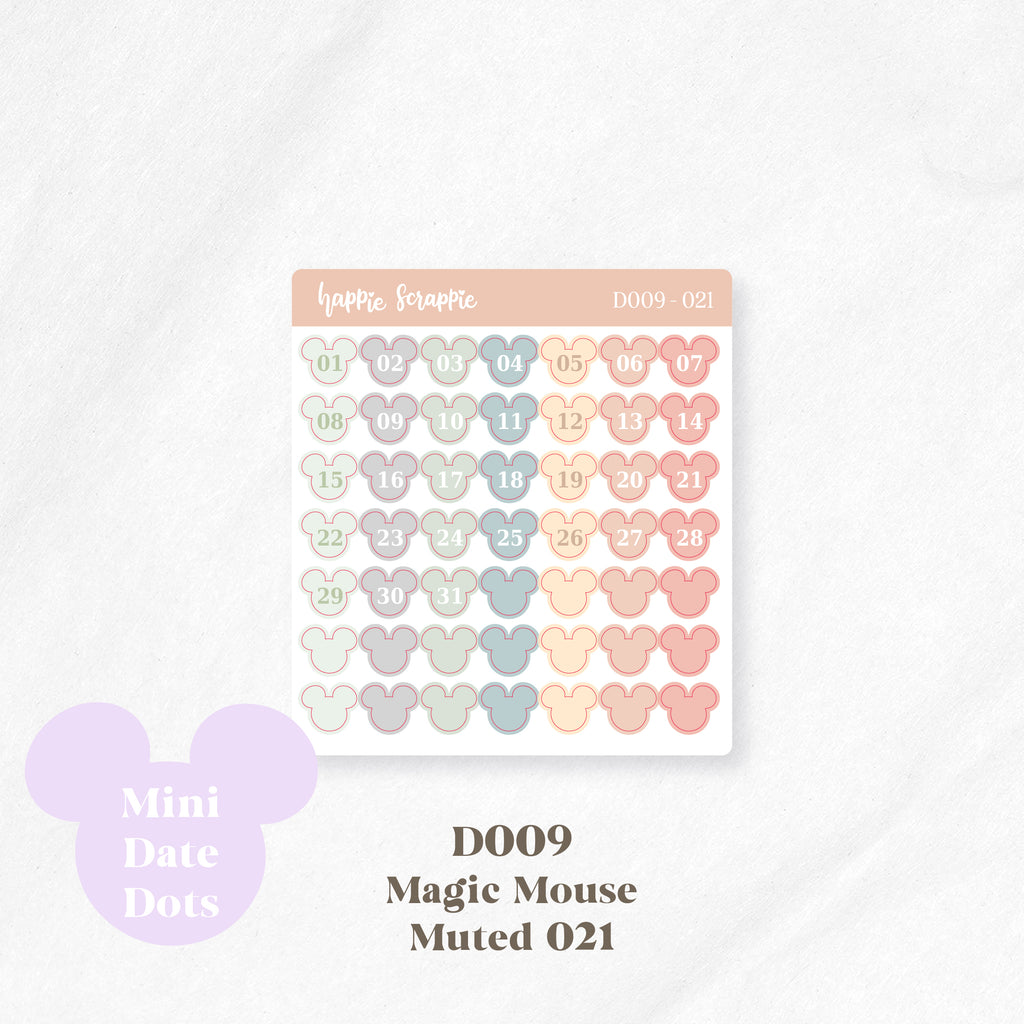 Mini Stickers : Date Dots (Magic Mouse) // D009