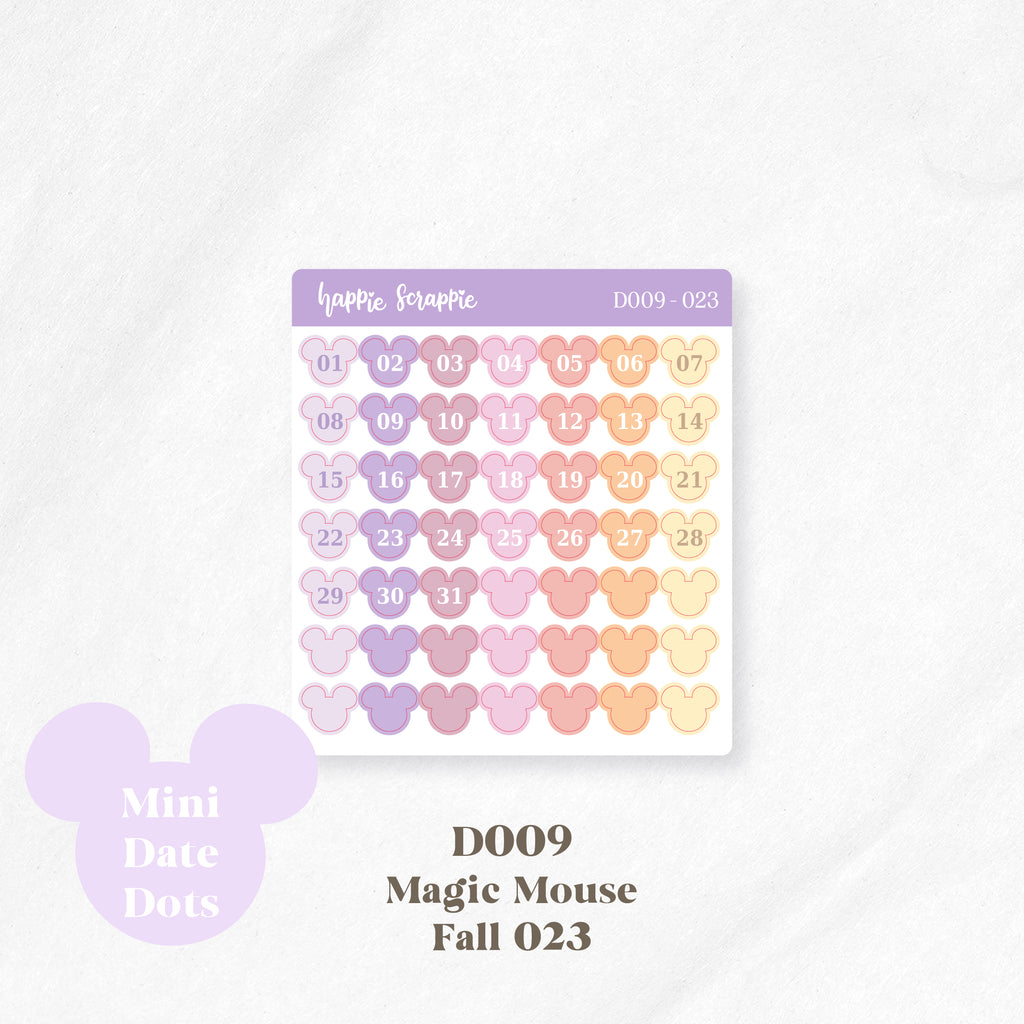 Mini Stickers : Date Dots (Magic Mouse) // D009