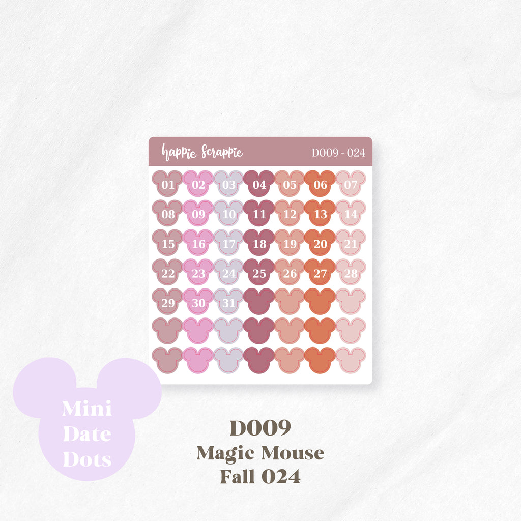 Mini Stickers : Date Dots (Magic Mouse) // D009