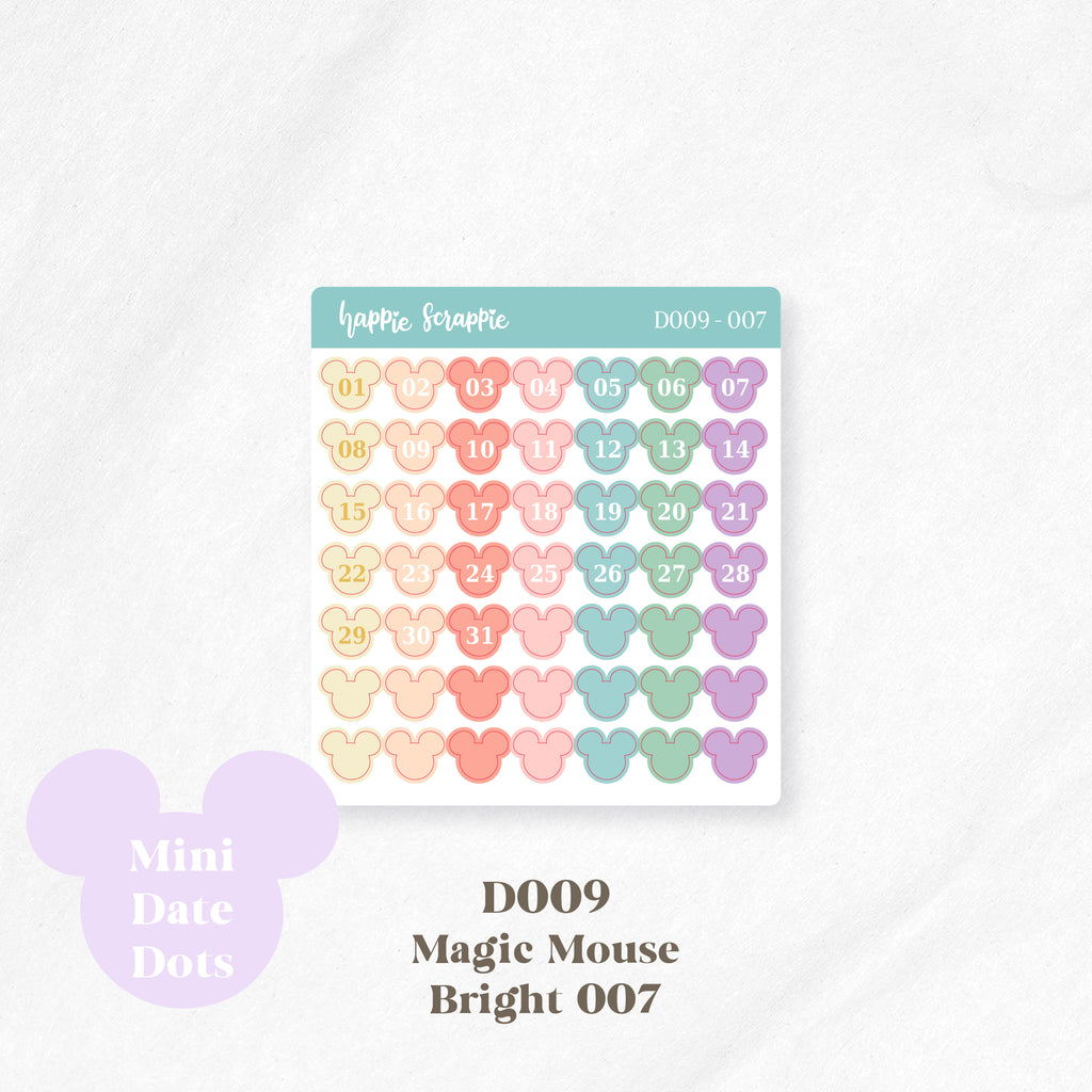 Mini Stickers : Date Dots (Magic Mouse) // D009