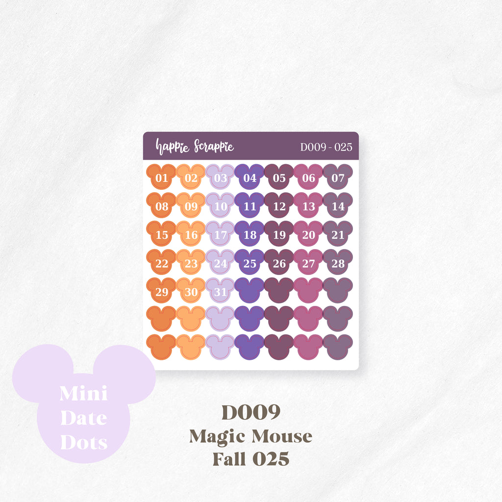 Mini Stickers : Date Dots (Magic Mouse) // D009