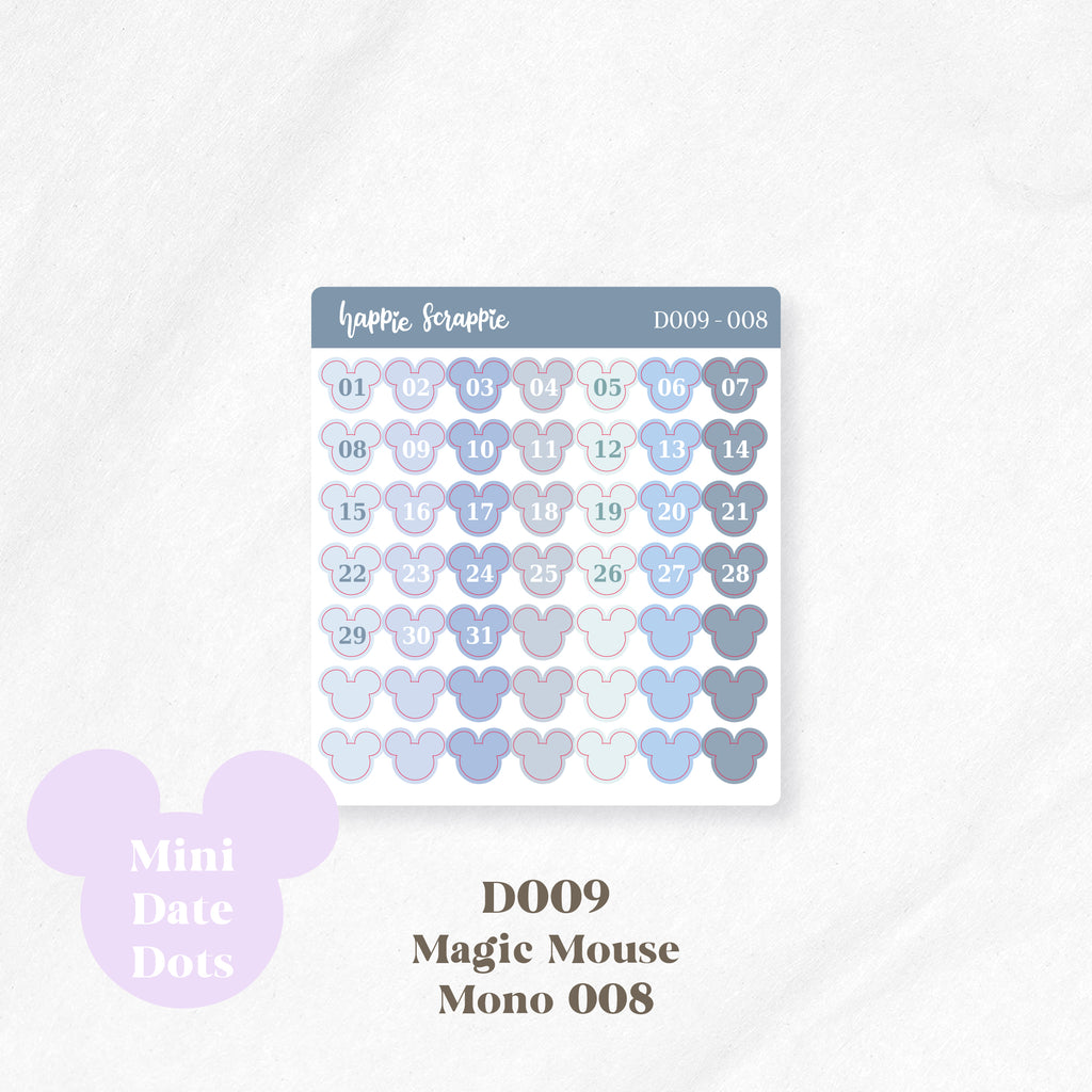 Mini Stickers : Date Dots (Magic Mouse) // D009