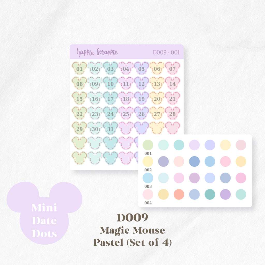 Mini Stickers : Date Dots (Magic Mouse) // D009