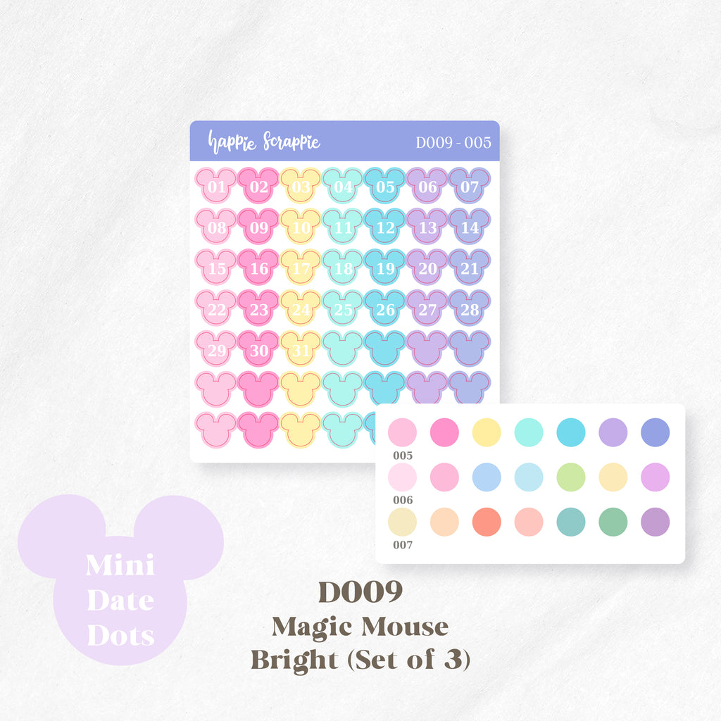 Mini Stickers : Date Dots (Magic Mouse) // D009