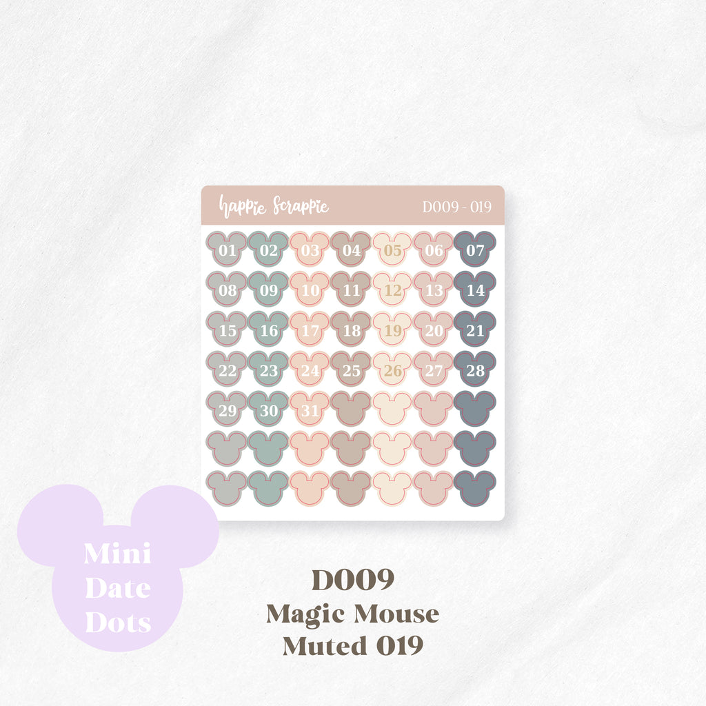 Mini Stickers : Date Dots (Magic Mouse) // D009