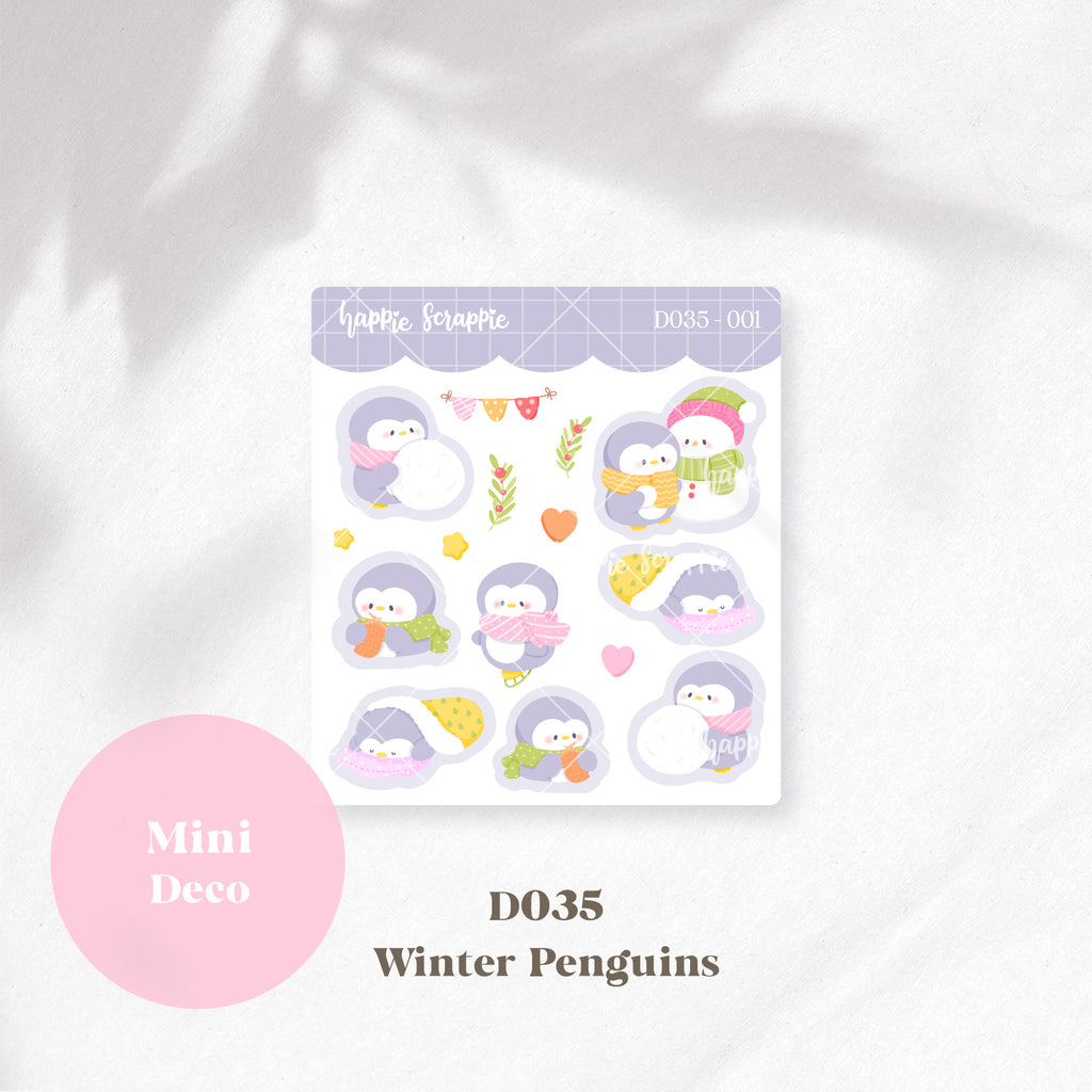Mini Deco : Winter Penguins // D035-D036