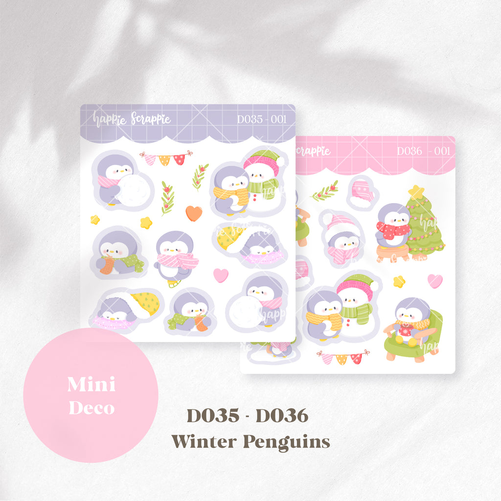 Mini Deco : Winter Penguins // D035-D036