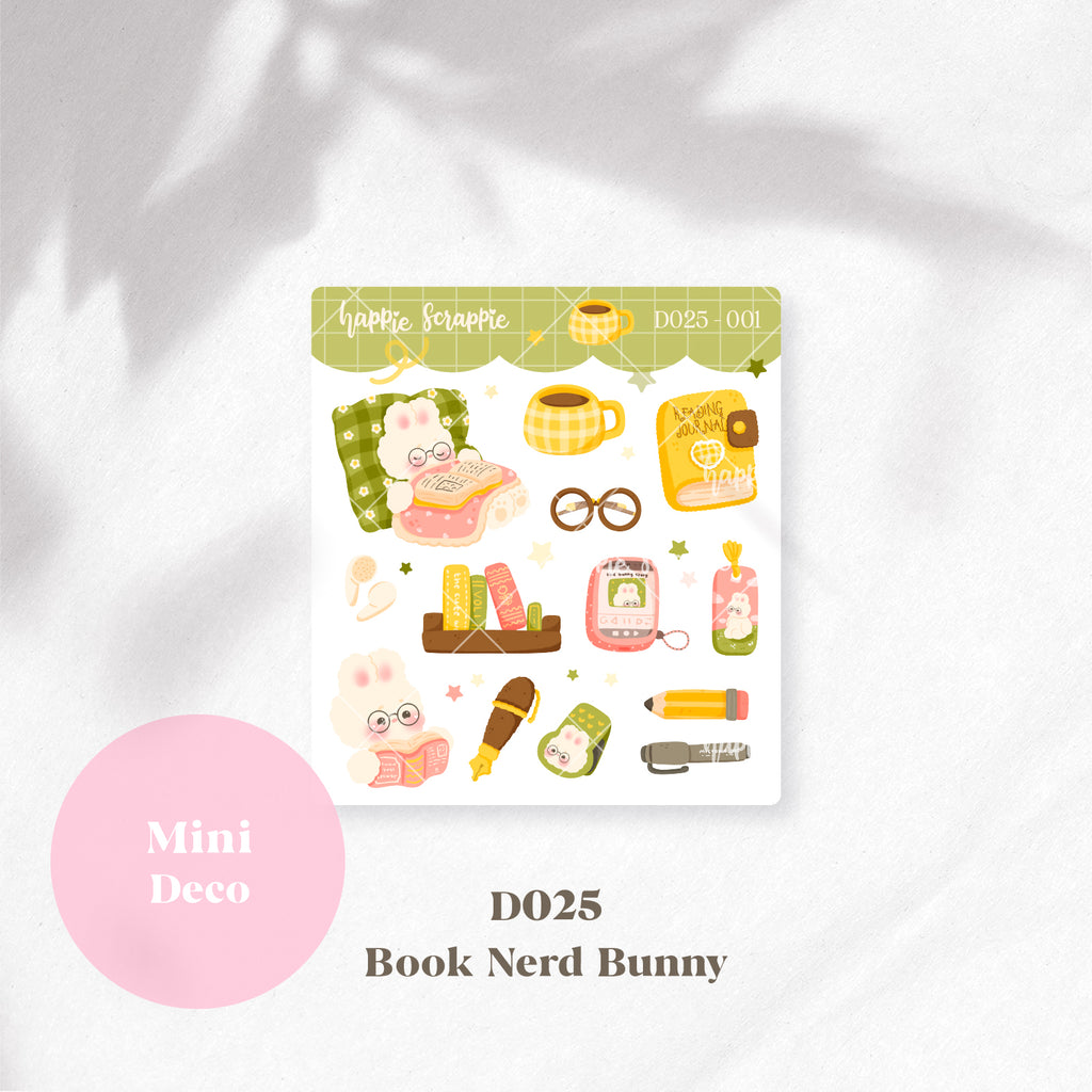 Mini Deco : Book Nerd Bunny // D025-D026