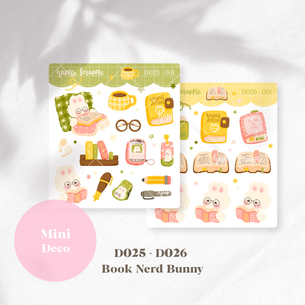 Mini Deco : Book Nerd Bunny // D025-D026